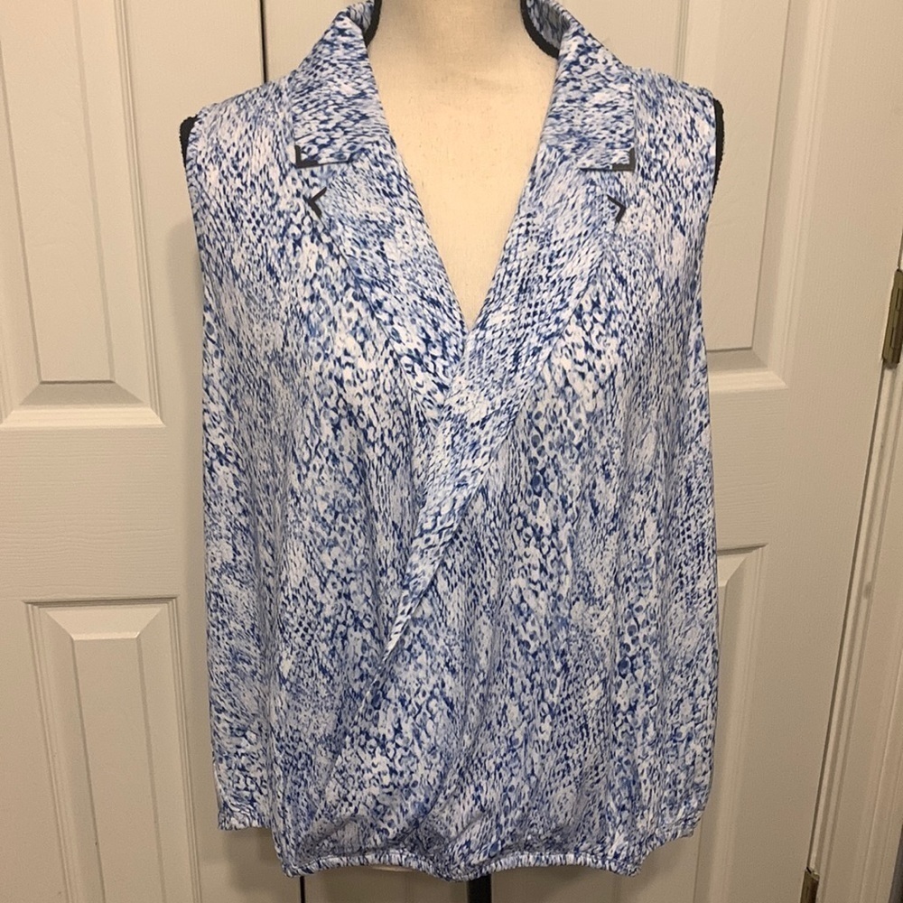 Belldini Plus Sleeveless Surplice Blouse